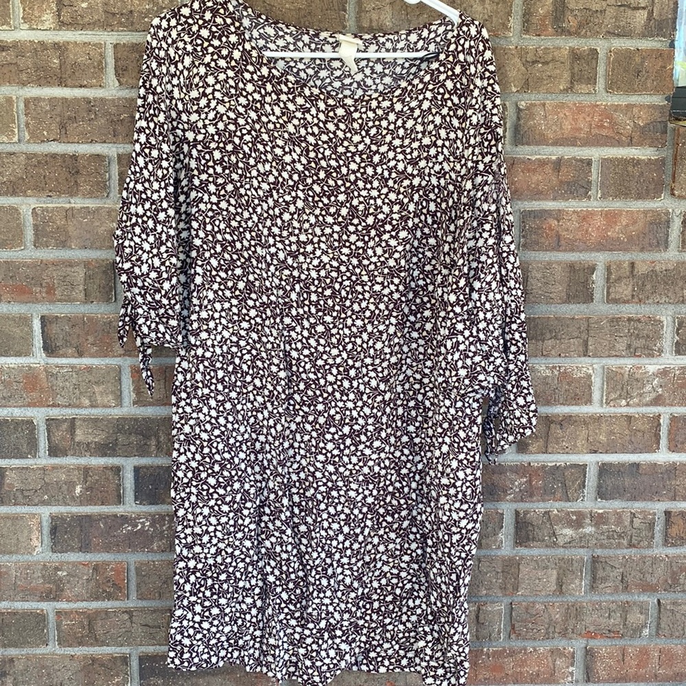H&M Floral Print Dress - Black and White